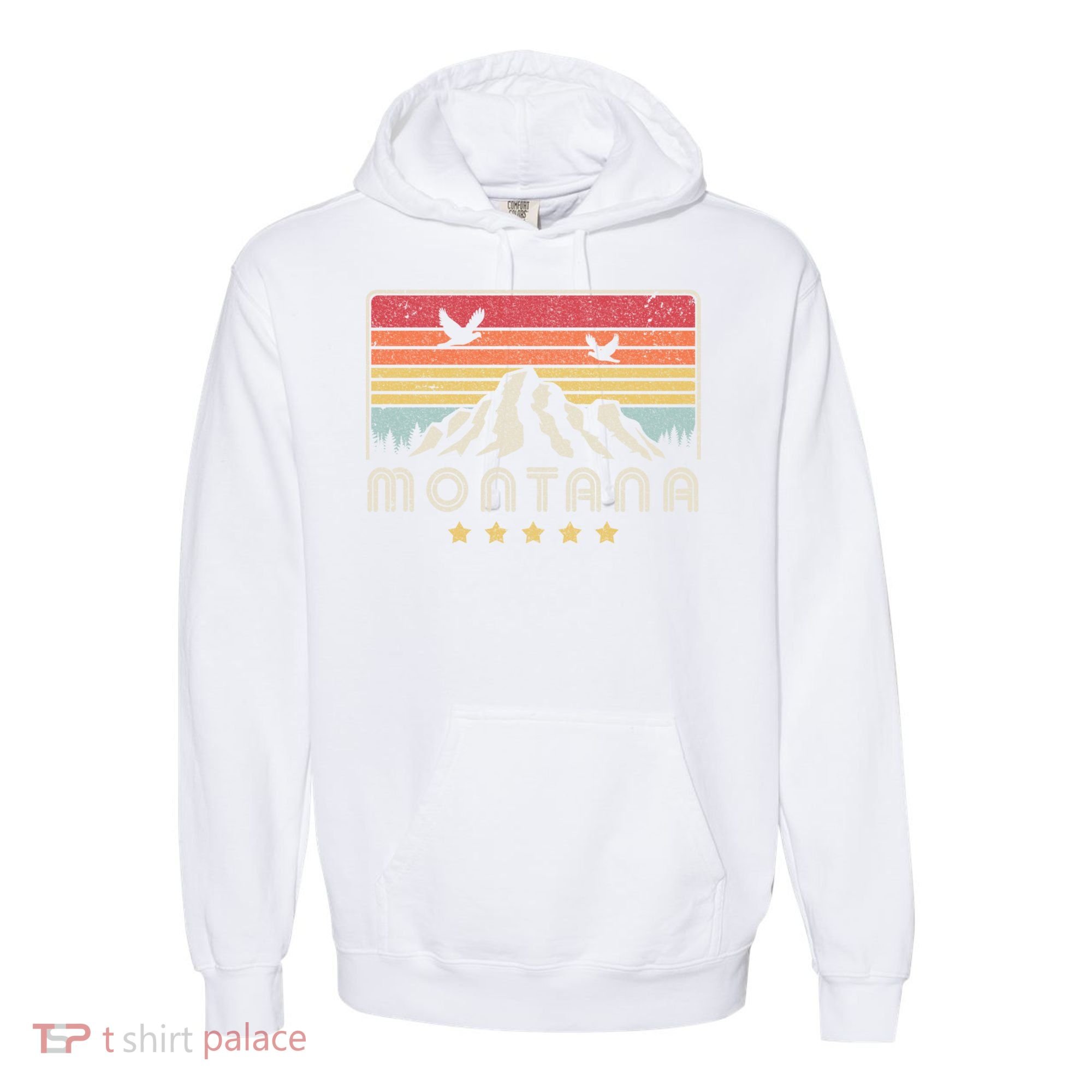 Montana Shirt. Retro Style MT, USA Comfort Colors Garment-Dyed Hooded Sweatshirt