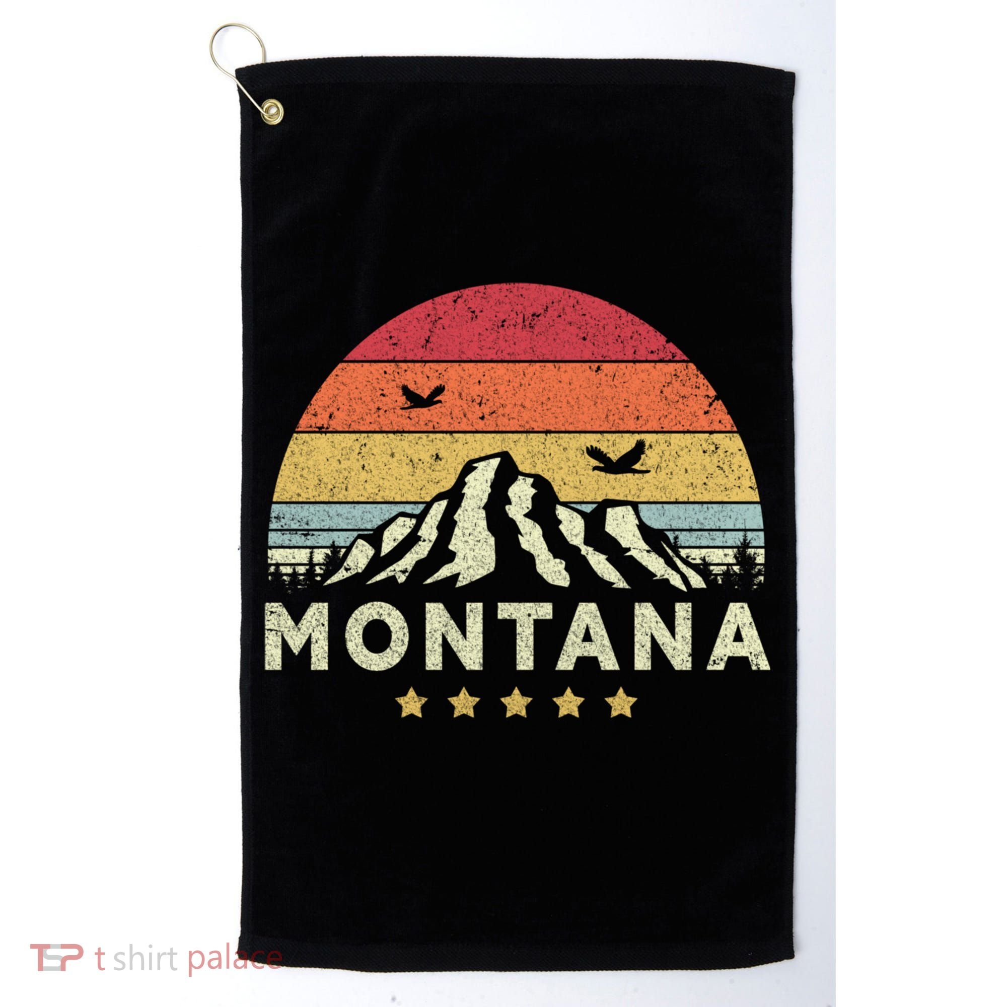 Montana Shirt. Retro Style MT, USA Golf Towel