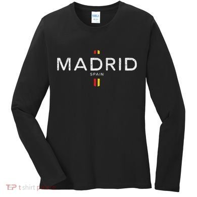 Madrid Spain Retro Vintage Women's Long Sleeve Shirt