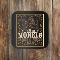 Morel Search Rescue Team Mushroom Hunting Mushroom Hunter Coaster thumb 0