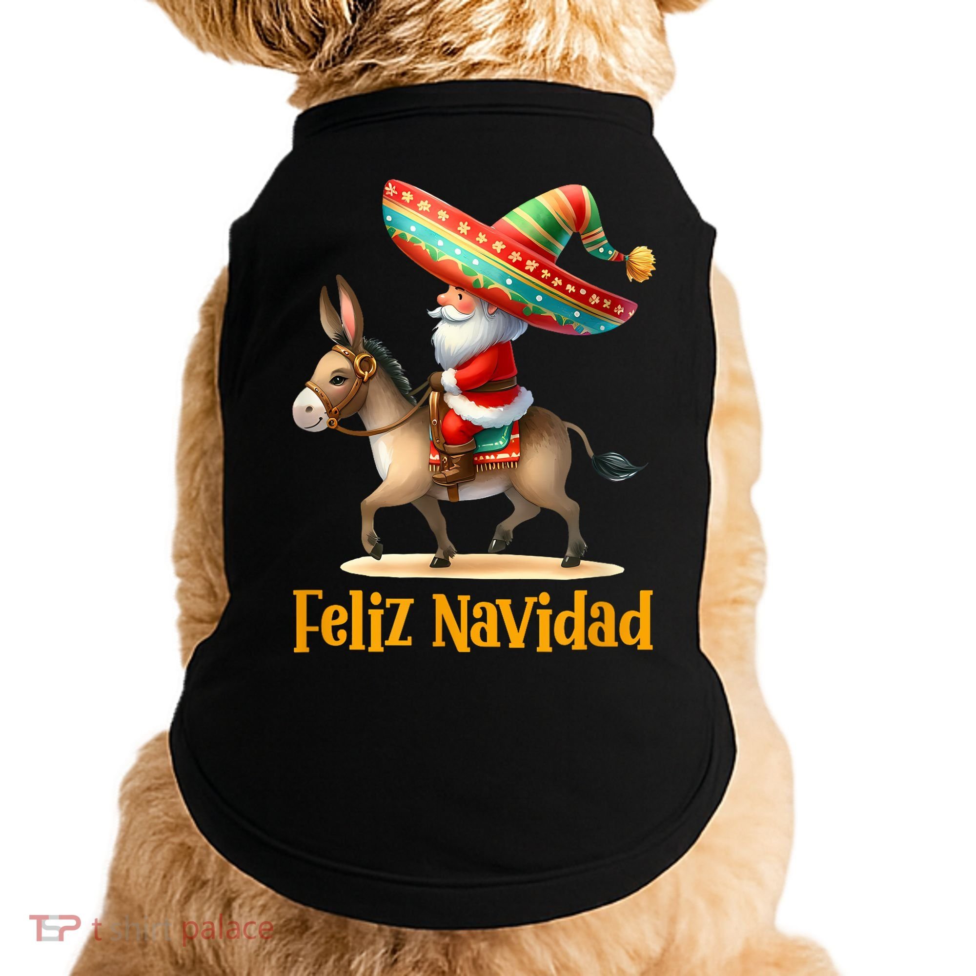 Mexican Santa Riding Donkey Christmas Navidad Mexicana Doggie Tank