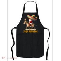 Mexican Santa Riding Donkey Christmas Navidad Mexicana Apron thumb 0