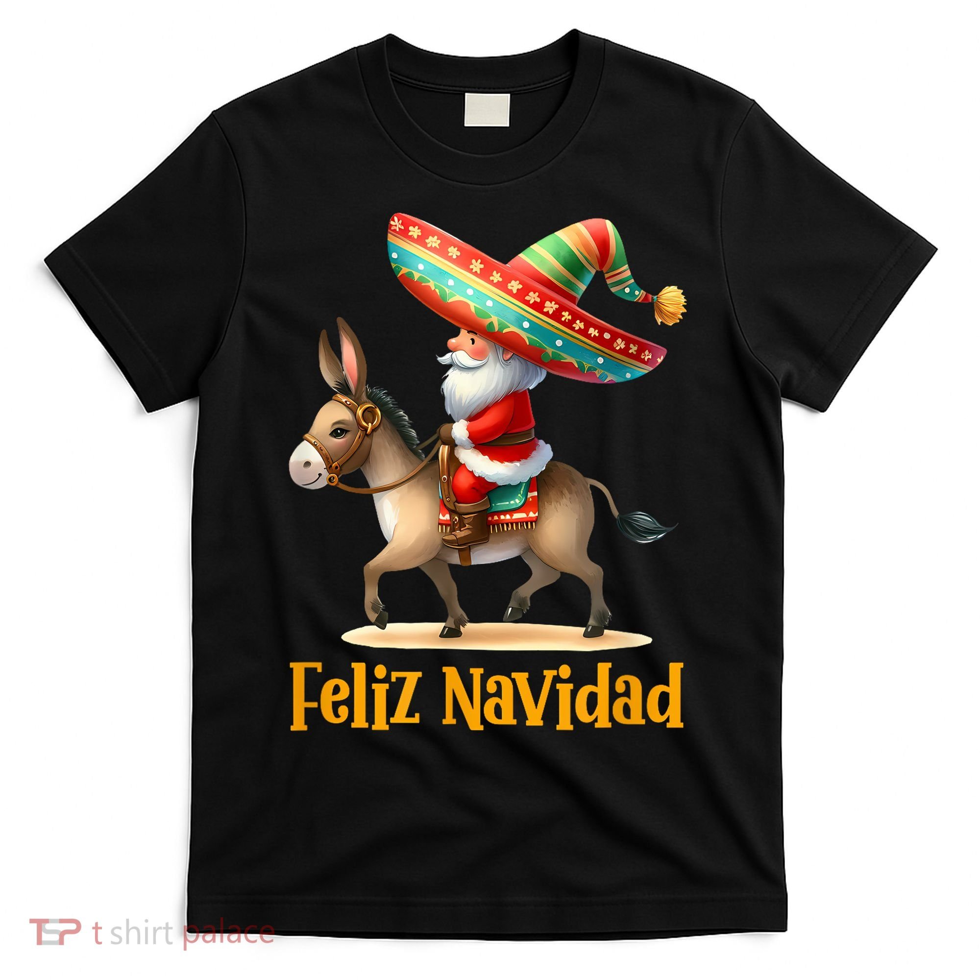 Mexican Santa Riding Donkey Christmas Navidad Mexicana T-Shirt