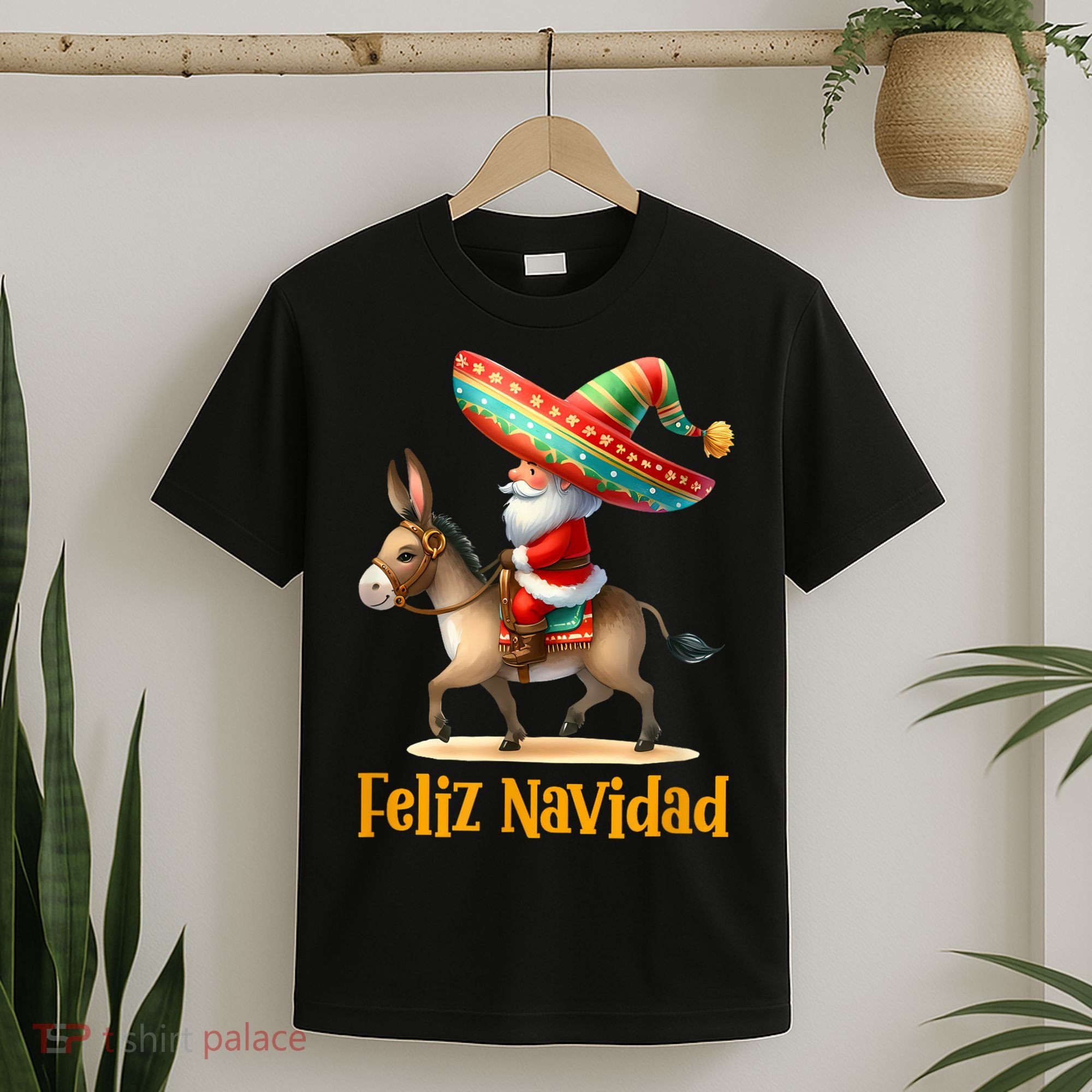 Mexican Santa Riding Donkey Christmas Navidad Mexicana T-Shirt