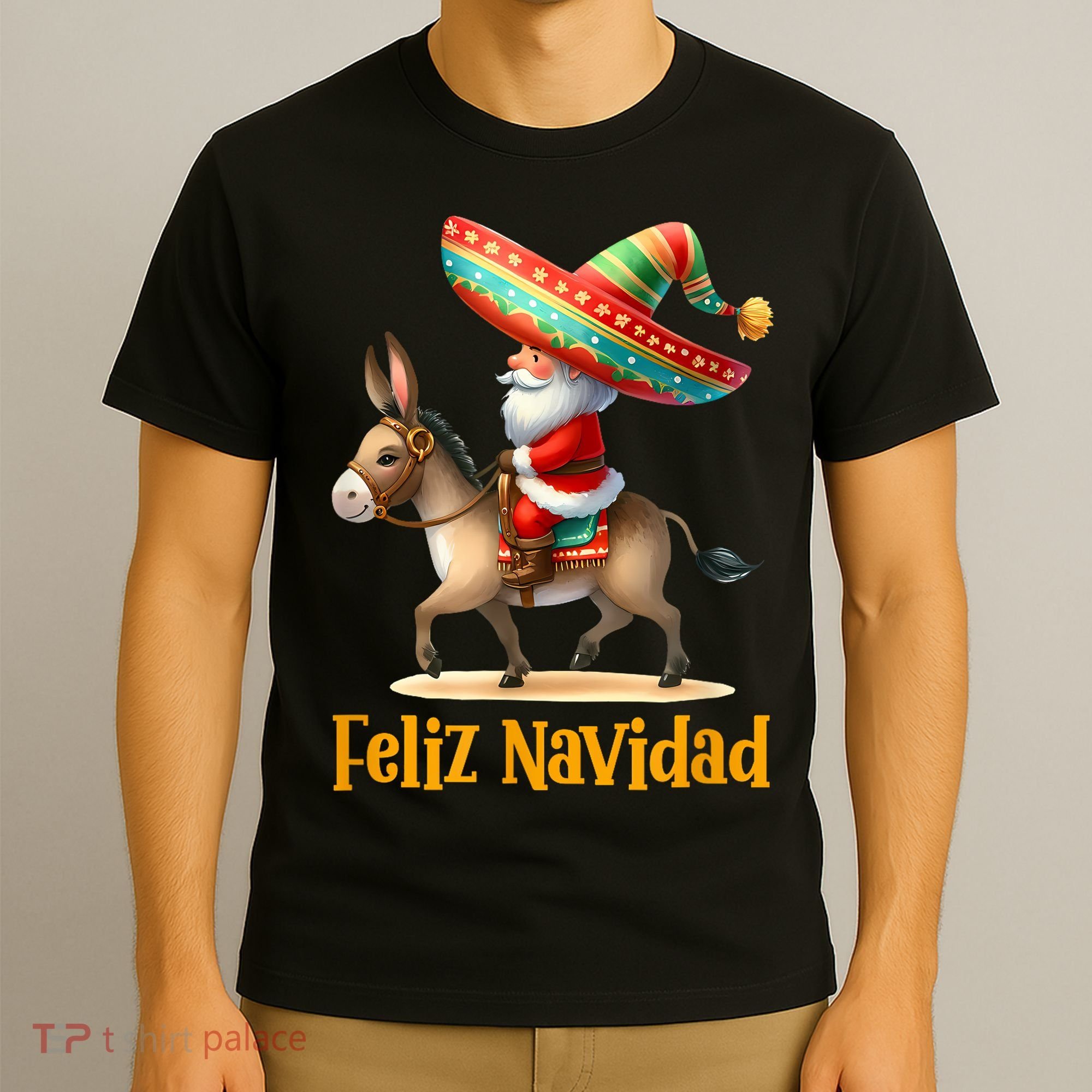 Mexican Santa Riding Donkey Christmas Navidad Mexicana T-Shirt