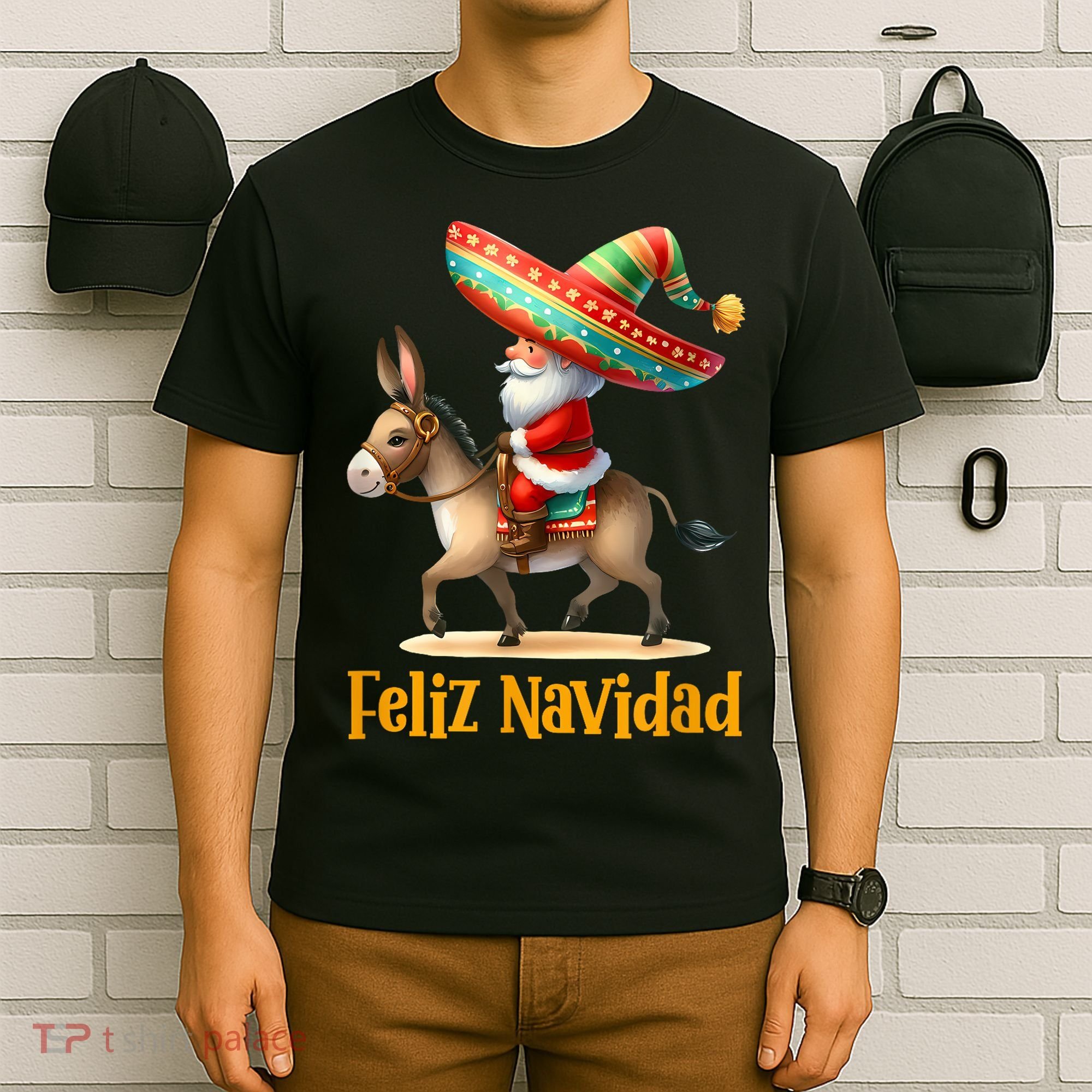 Mexican Santa Riding Donkey Christmas Navidad Mexicana T-Shirt