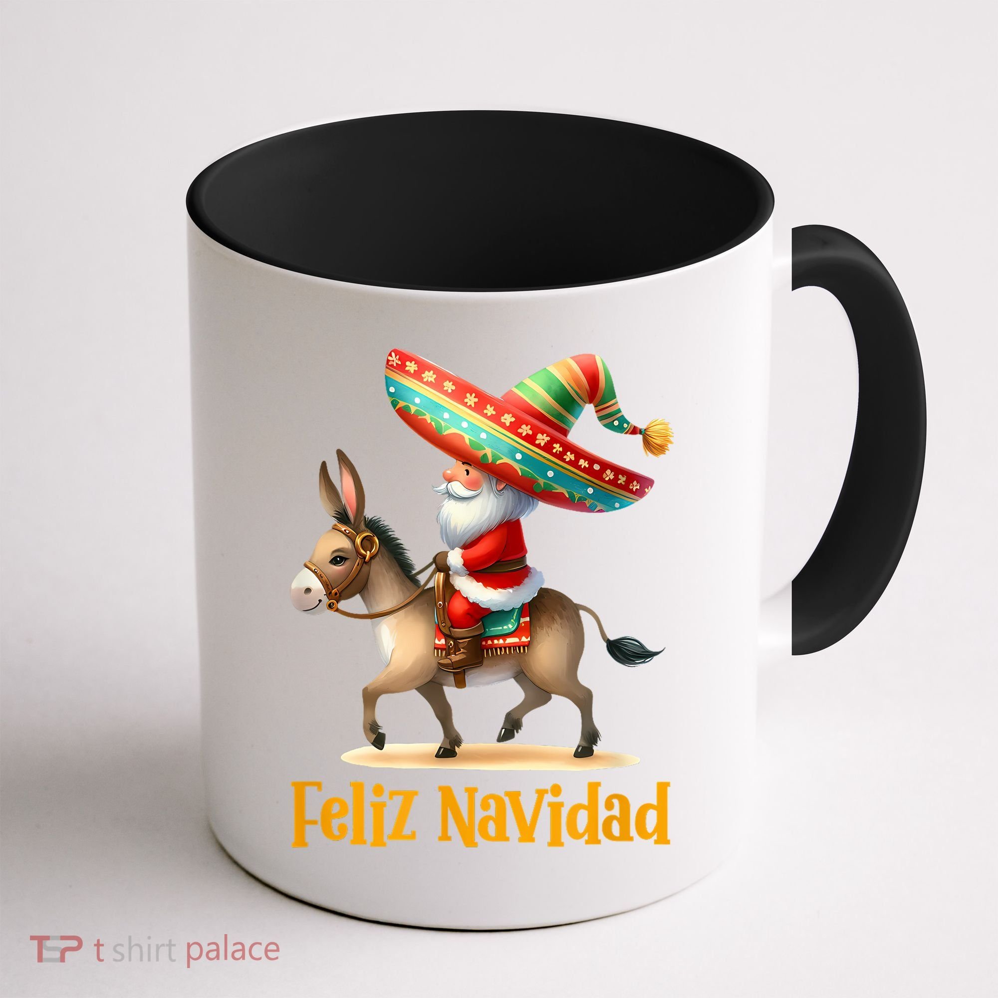 Mexican Santa Riding Donkey Christmas Navidad Mexicana Coffee Mug