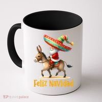 Mexican Santa Riding Donkey Christmas Navidad Mexicana Coffee Mug thumb 0