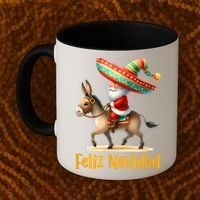 Mexican Santa Riding Donkey Christmas Navidad Mexicana Coffee Mug thumb 2