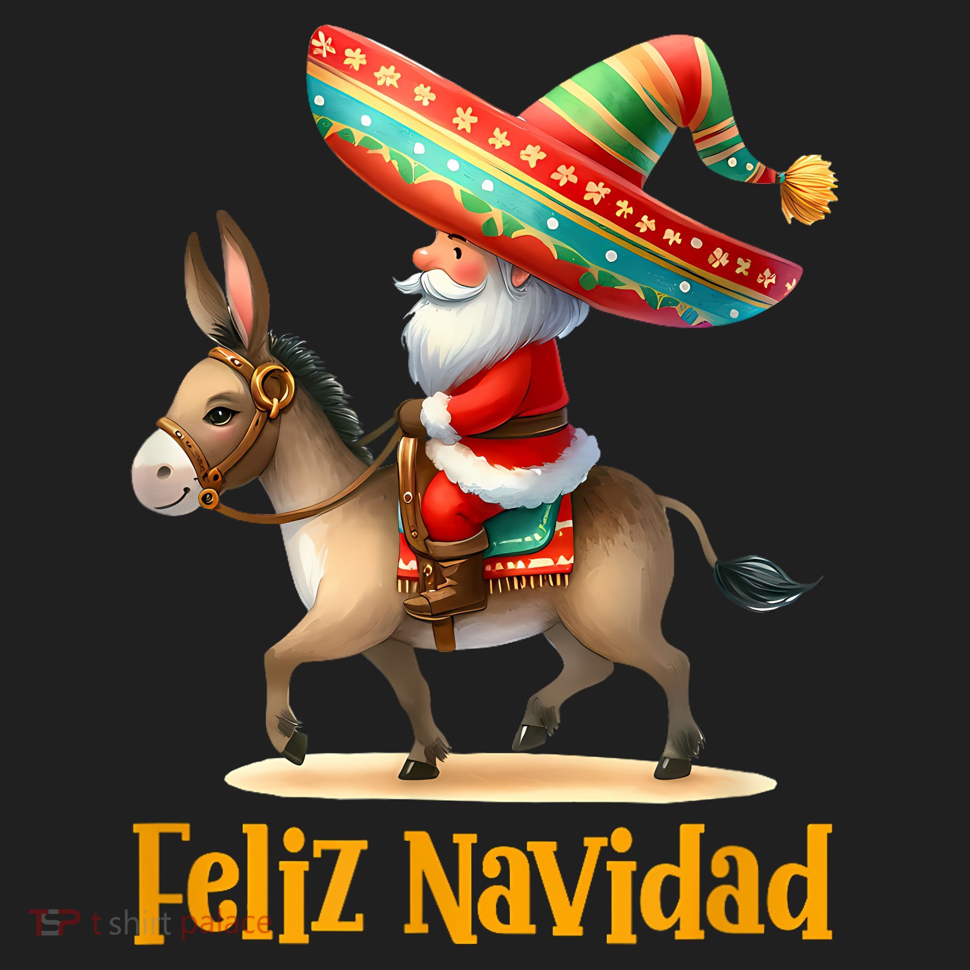 Mexican Santa Riding Donkey Christmas Navidad Mexicana Beanie
