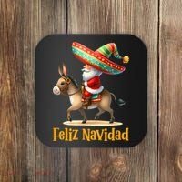 Mexican Santa Riding Donkey Christmas Navidad Mexicana Coaster thumb 0