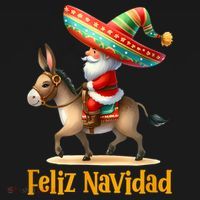Mexican Santa Riding Donkey Christmas Navidad Mexicana Women's Hoodie thumb 2