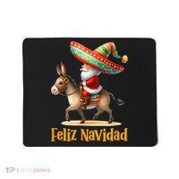 Mexican Santa Riding Donkey Christmas Navidad Mexicana Mousepad thumb 0