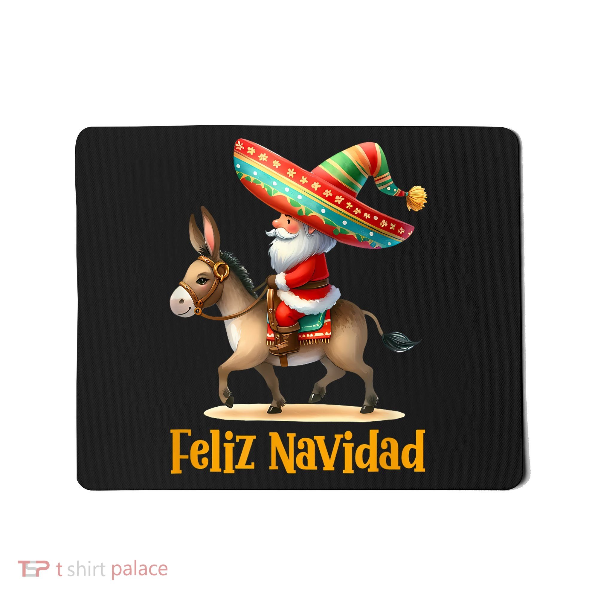 Mexican Santa Riding Donkey Christmas Navidad Mexicana Mousepad