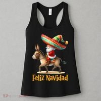 Mexican Santa Riding Donkey Christmas Navidad Mexicana Women's Tank Top thumb 3