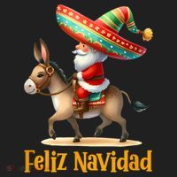 Mexican Santa Riding Donkey Christmas Navidad Mexicana Hat thumb 2