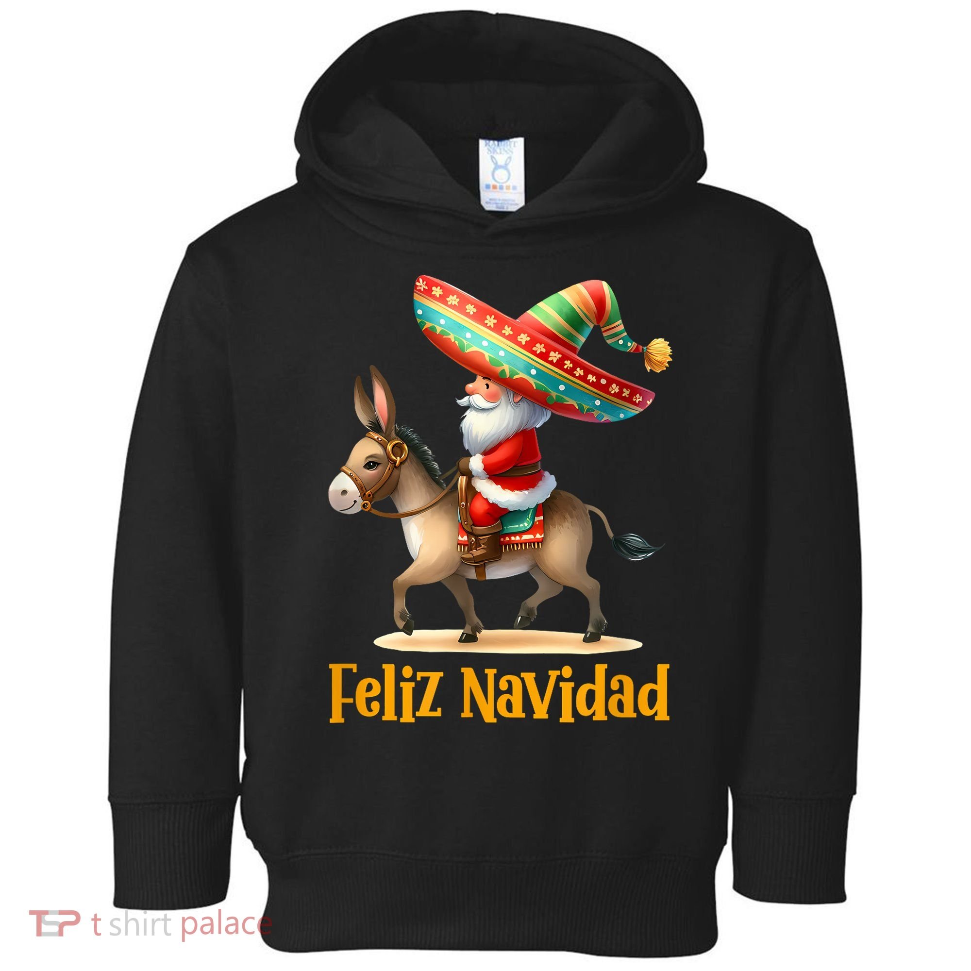 Mexican Santa Riding Donkey Christmas Navidad Mexicana Toddler Hoodie