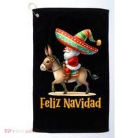 Mexican Santa Riding Donkey Christmas Navidad Mexicana Golf Towel thumb 0