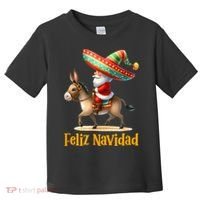 Mexican Santa Riding Donkey Christmas Navidad Mexicana Toddler T-Shirt thumb 0
