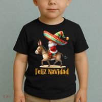 Mexican Santa Riding Donkey Christmas Navidad Mexicana Toddler T-Shirt thumb 2