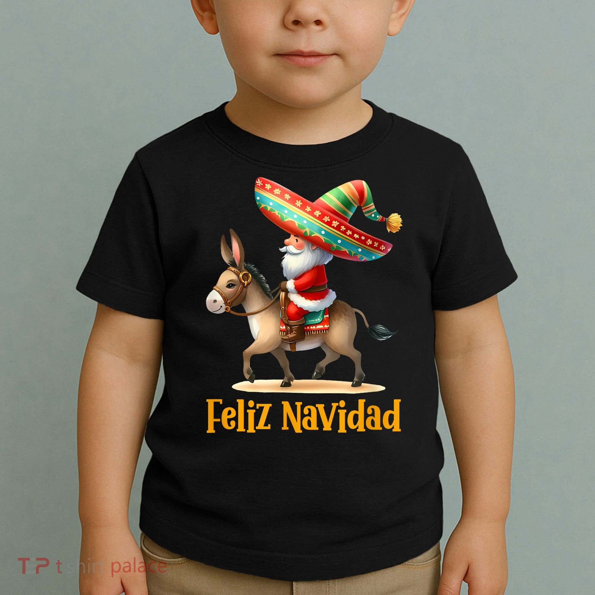 Mexican Santa Riding Donkey Christmas Navidad Mexicana Toddler T-Shirt