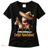 Mexican Santa Riding Donkey Christmas Navidad Mexicana Women's T-Shirt thumb 0