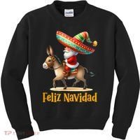 Mexican Santa Riding Donkey Christmas Navidad Mexicana Kids Sweatshirt thumb 0