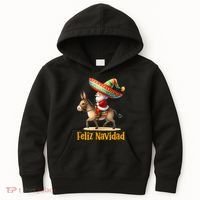 Mexican Santa Riding Donkey Christmas Navidad Mexicana Kids Hoodie thumb 0