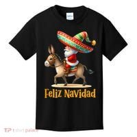 Mexican Santa Riding Donkey Christmas Navidad Mexicana Kids T-Shirt thumb 0