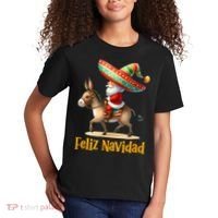 Mexican Santa Riding Donkey Christmas Navidad Mexicana Kids T-Shirt thumb 2