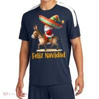 Mexican Santa Riding Donkey Christmas Navidad Mexicana Sport-Tek Competitor United Soccer Jersey thumb 0