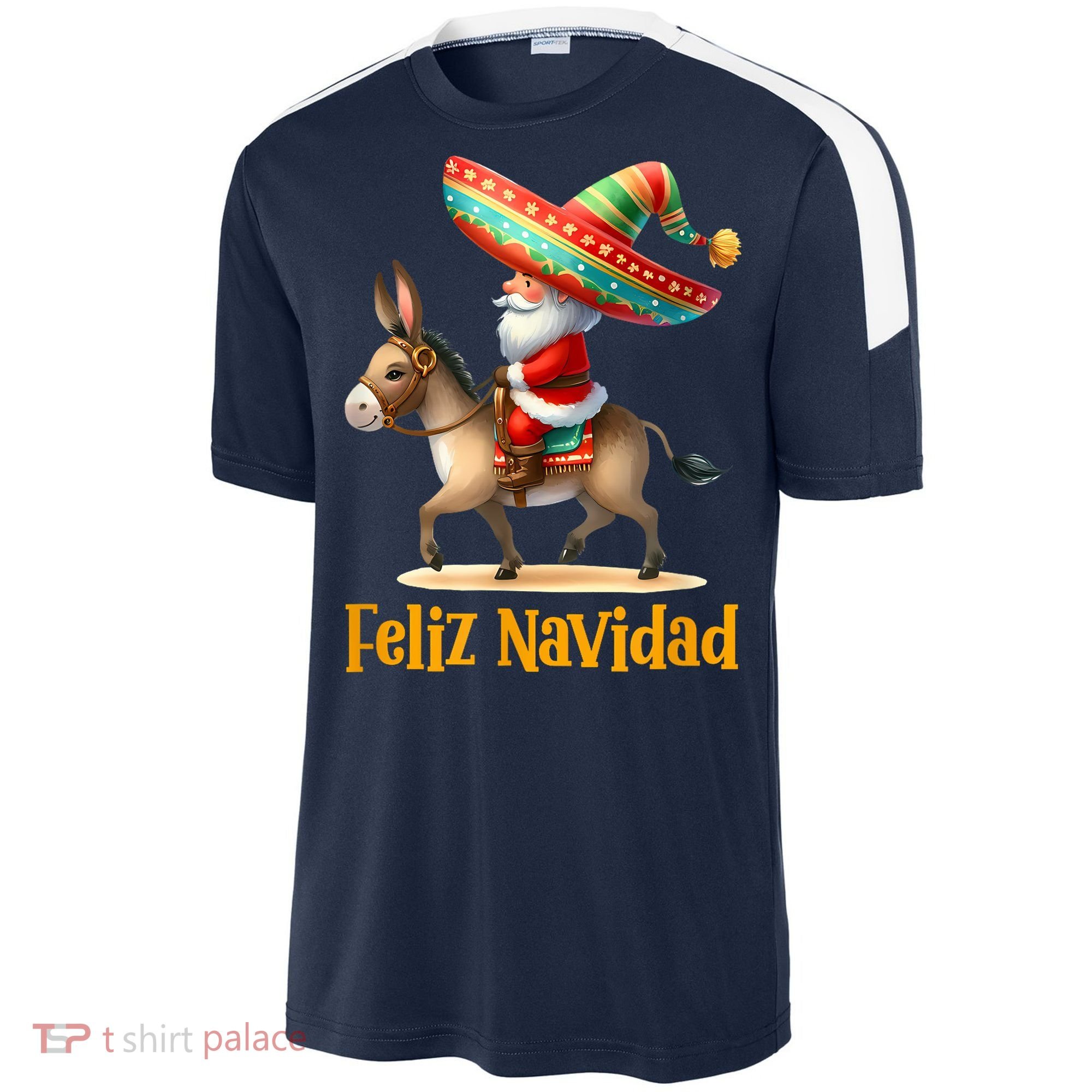 Mexican Santa Riding Donkey Christmas Navidad Mexicana Sport-Tek Competitor United Soccer Jersey
