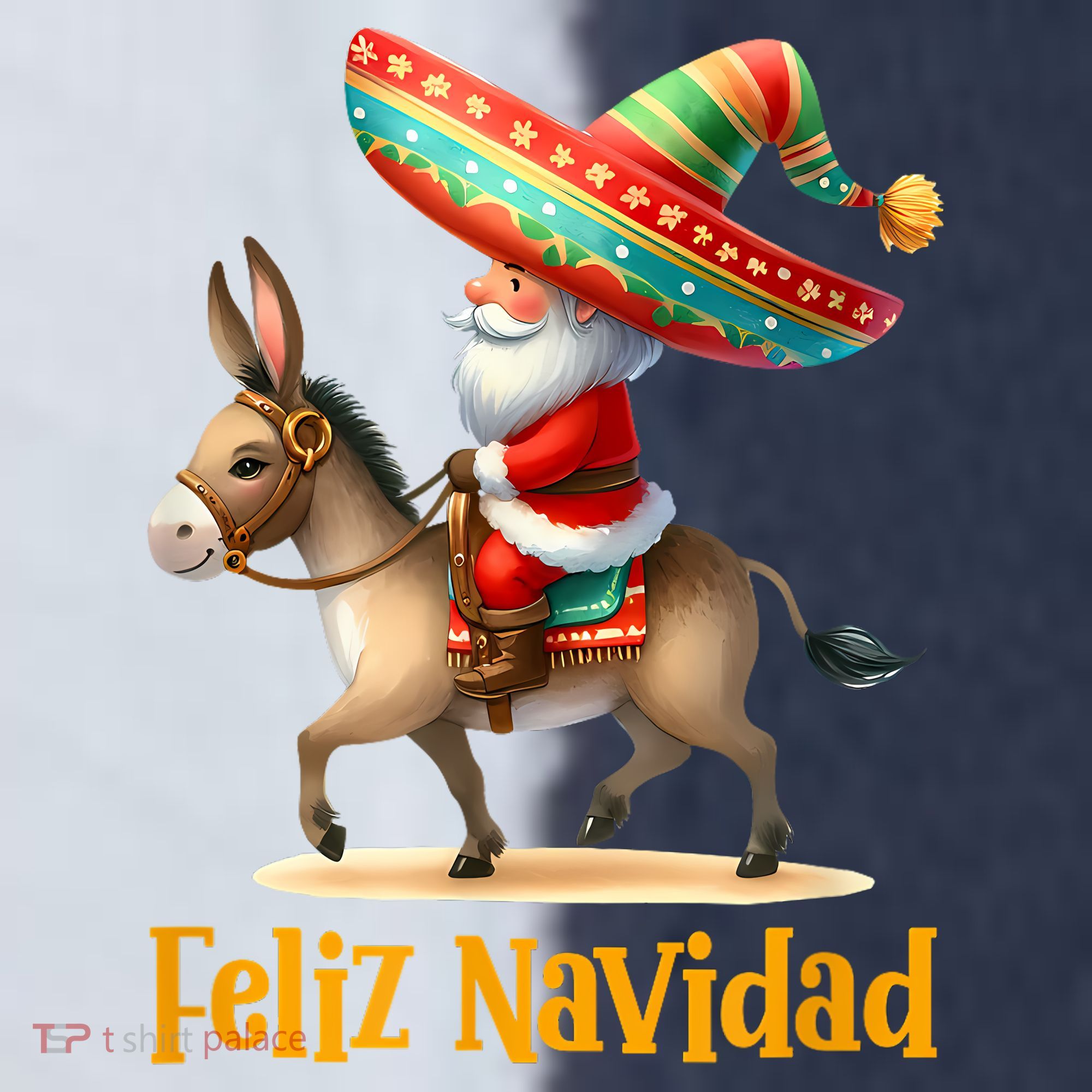 Mexican Santa Riding Donkey Christmas Navidad Mexicana Sport-Tek Competitor United Soccer Jersey
