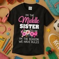 Middle Sister Shirts Im The Reason We Have Rules Matching Kids T-Shirt thumb 3