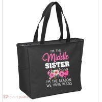 Middle Sister Shirts Im The Reason We Have Rules Matching Tote Bag thumb 2