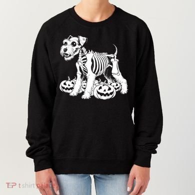 Miniature Schnauzer Skeleton Birthday Halloween Cute Gift Women's Sweatshirt