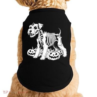 Miniature Schnauzer Skeleton Birthday Halloween Cute Gift Doggie Tank