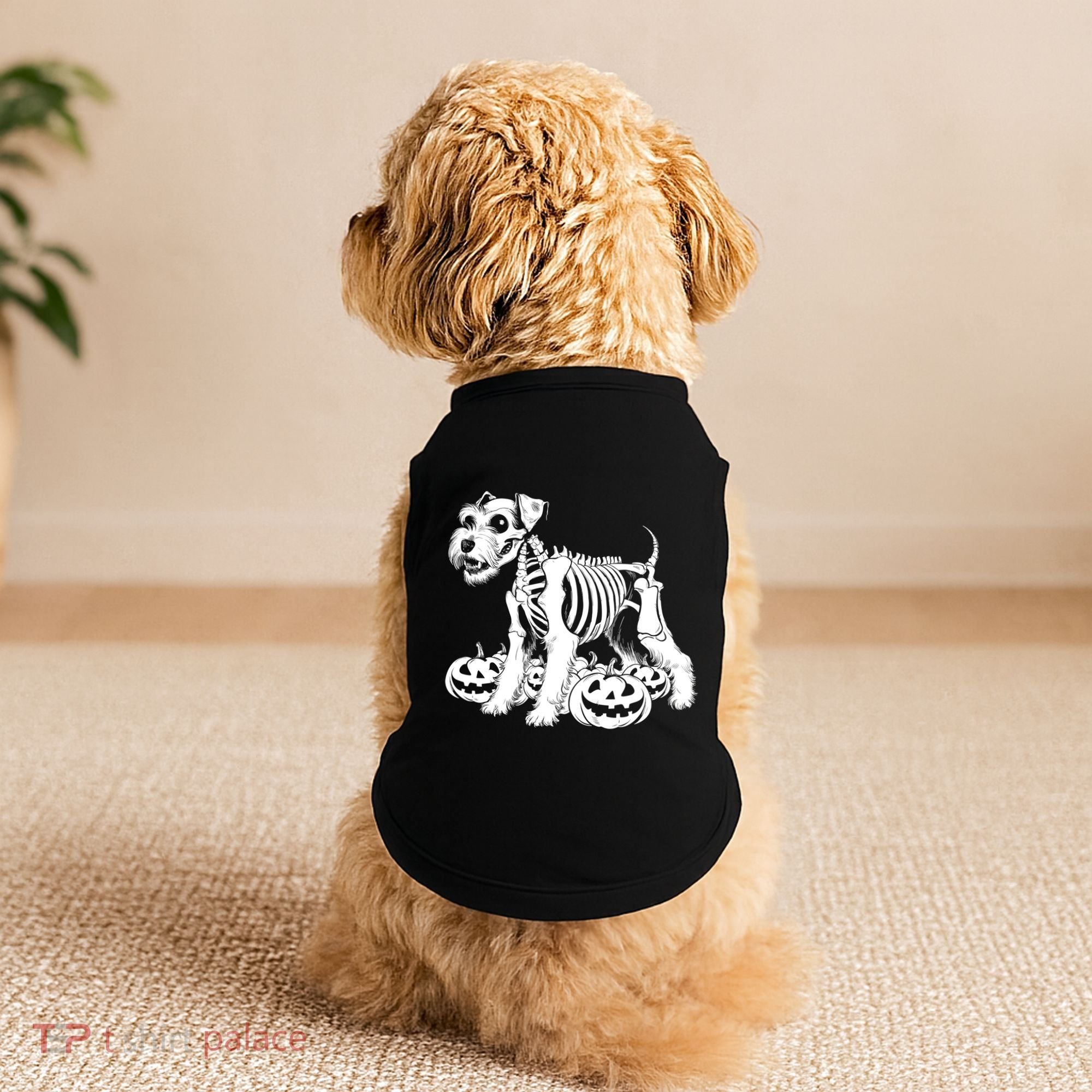 Miniature Schnauzer Skeleton Birthday Halloween Cute Gift Doggie Tank