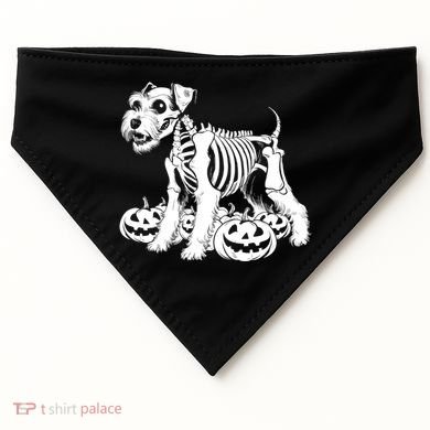 Miniature Schnauzer Skeleton Birthday Halloween Cute Gift USA-Made Doggie Bandana