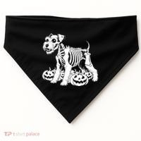 Miniature Schnauzer Skeleton Birthday Halloween Cute Gift USA-Made Doggie Bandana thumb 0