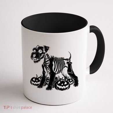Miniature Schnauzer Skeleton Birthday Halloween Cute Gift Coffee Mug back