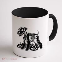 Miniature Schnauzer Skeleton Birthday Halloween Cute Gift Coffee Mug thumb 1
