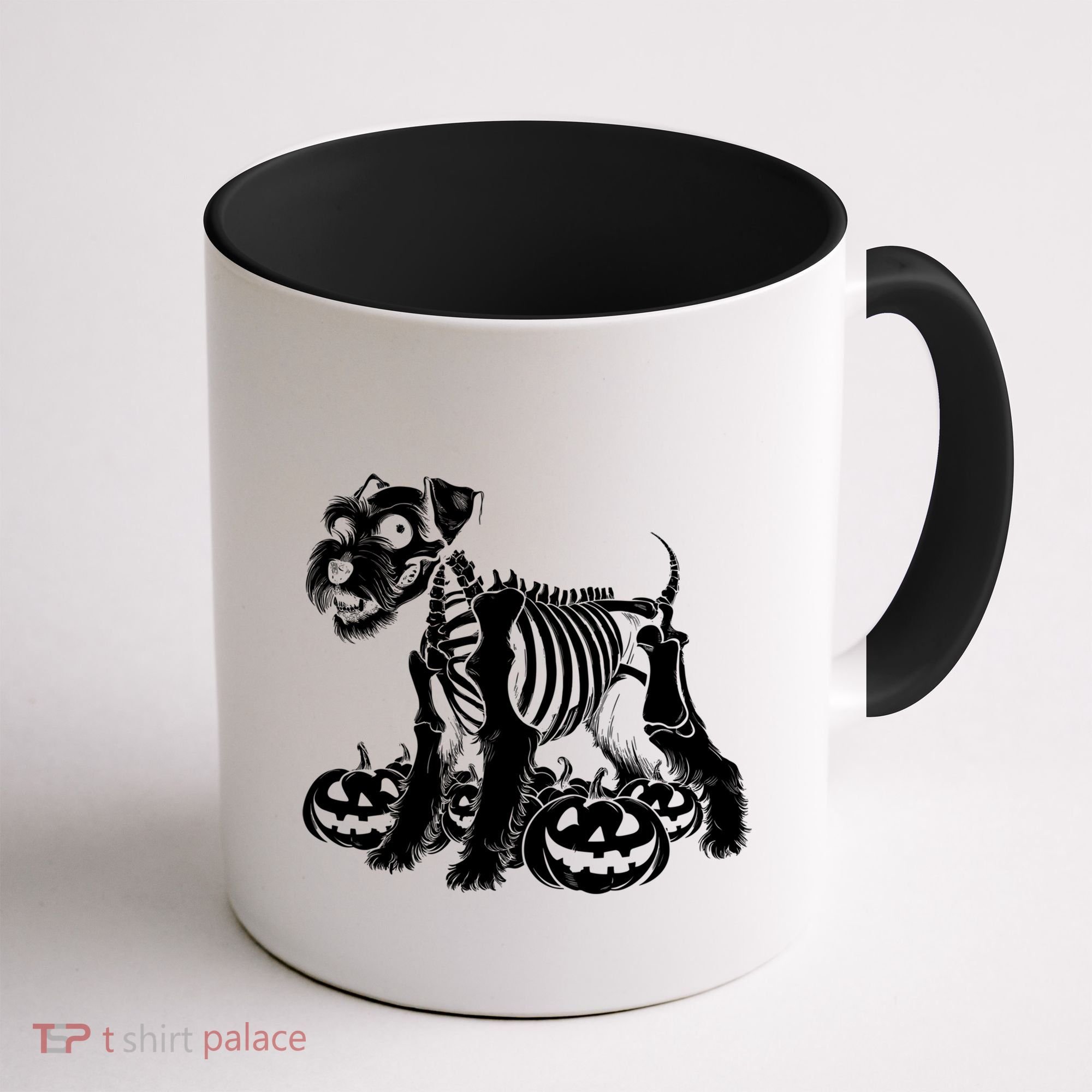 Miniature Schnauzer Skeleton Birthday Halloween Cute Gift Coffee Mug