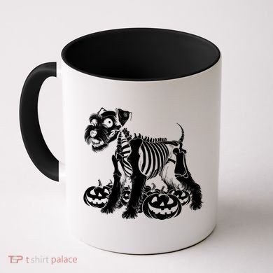Miniature Schnauzer Skeleton Birthday Halloween Cute Gift Coffee Mug