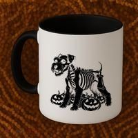 Miniature Schnauzer Skeleton Birthday Halloween Cute Gift Coffee Mug thumb 2