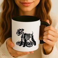 Miniature Schnauzer Skeleton Birthday Halloween Cute Gift Coffee Mug thumb 3