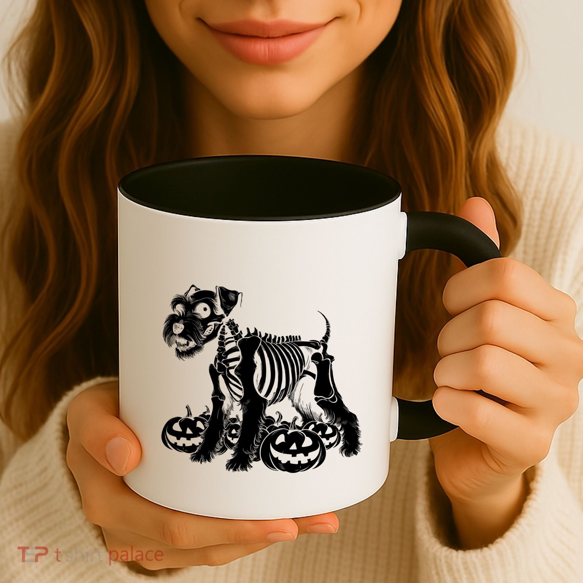 Miniature Schnauzer Skeleton Birthday Halloween Cute Gift Coffee Mug