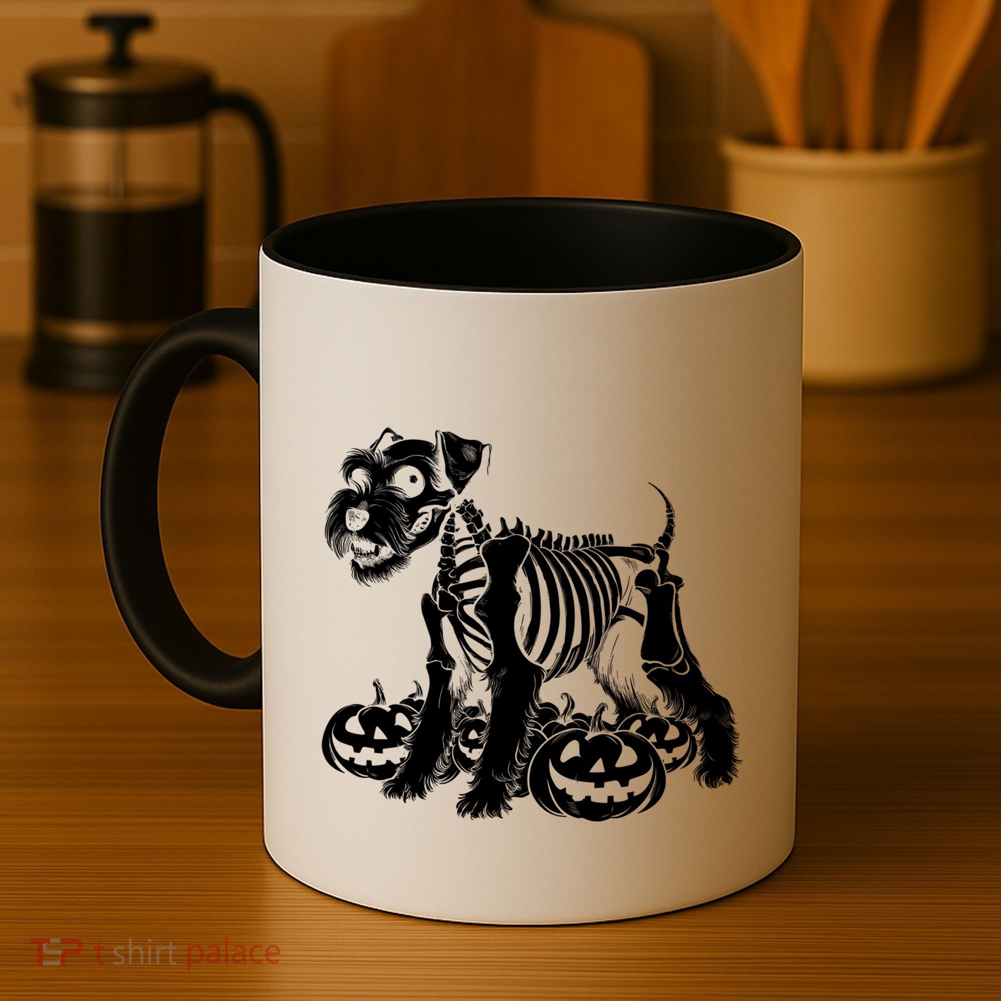 Miniature Schnauzer Skeleton Birthday Halloween Cute Gift Coffee Mug