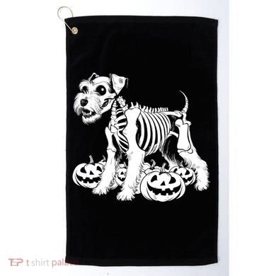 Miniature Schnauzer Skeleton Birthday Halloween Cute Gift Golf Towel