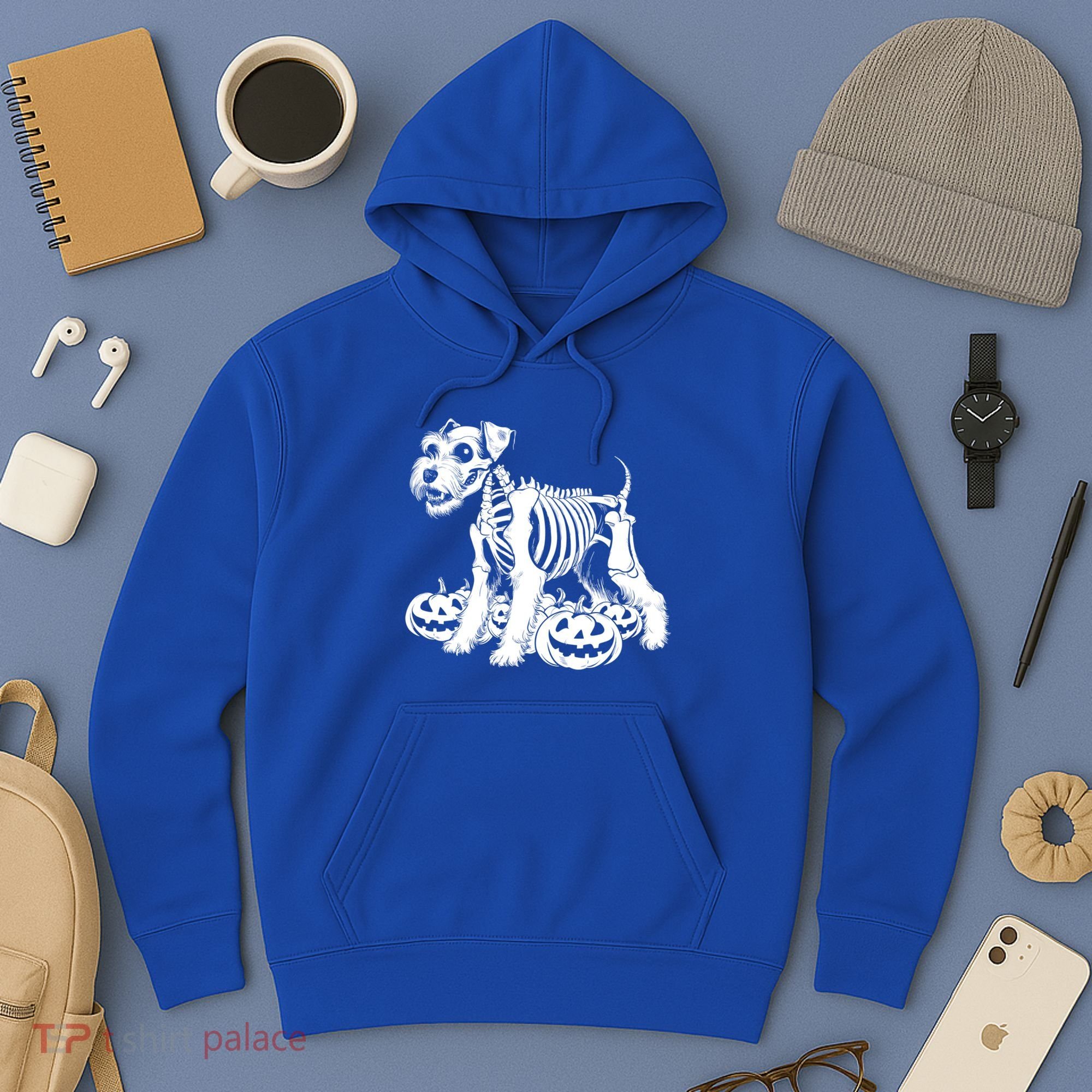 Miniature Schnauzer Skeleton Birthday Halloween Cute Gift Hoodie